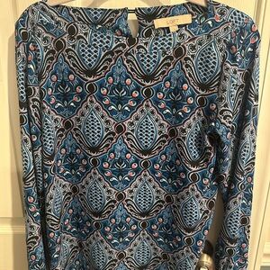 LOFT Multicolor Geometric Long Sleeve Top
